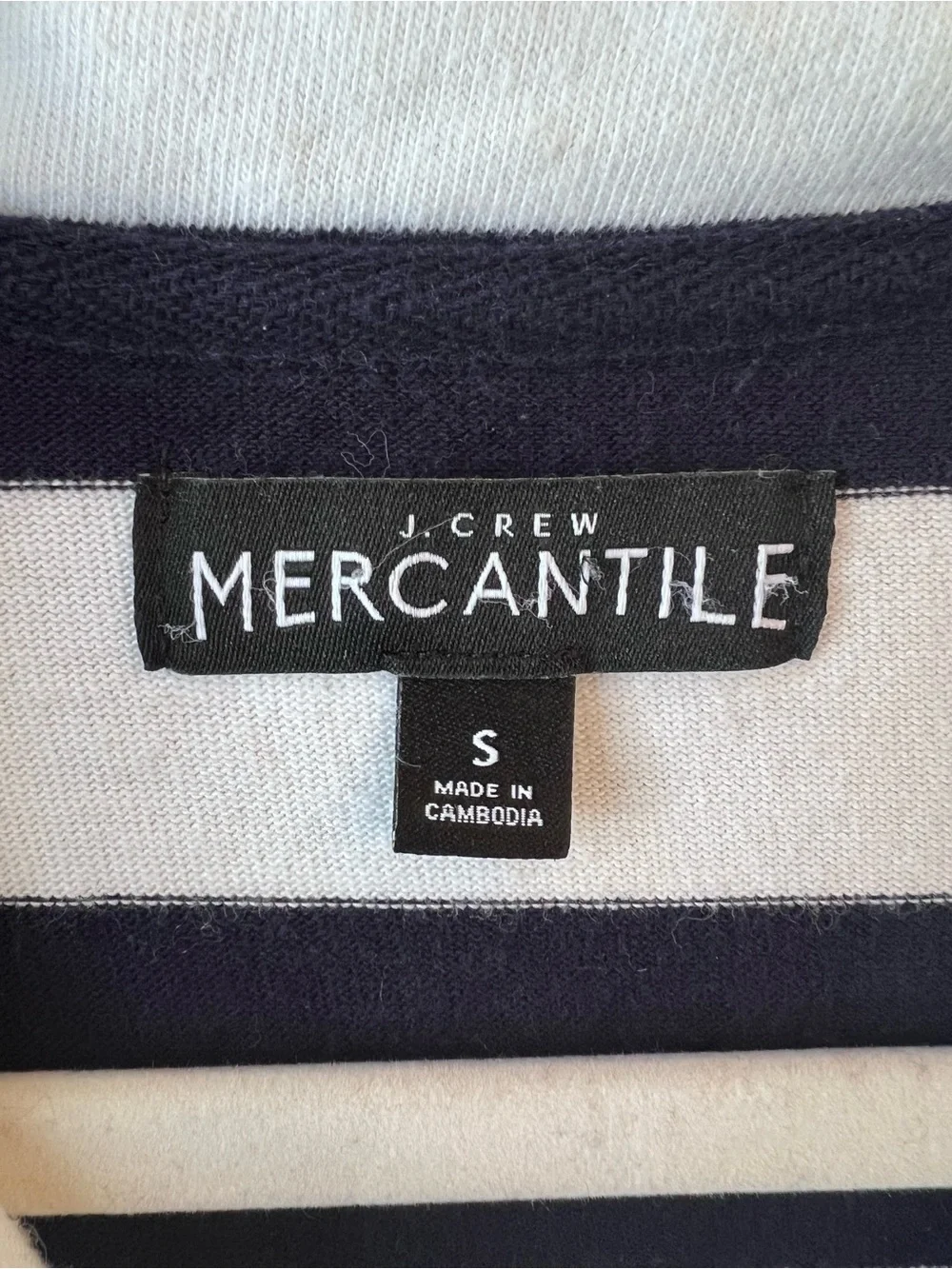 J.Crew Mercantile Women’s Navy White Striped Half Zip Pullover 100% Cotton